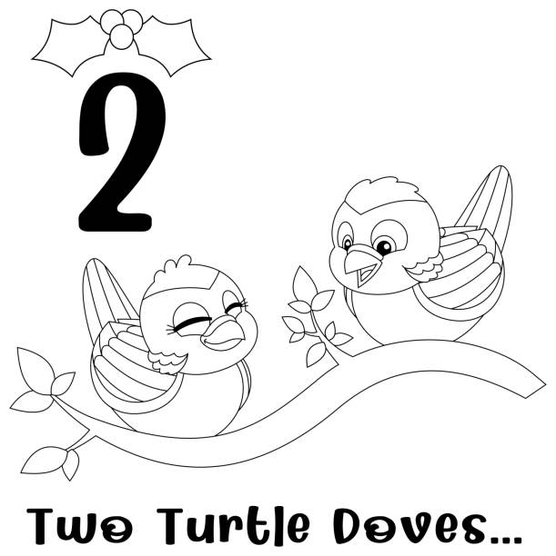 Two turtle doves stock illustrations royalty