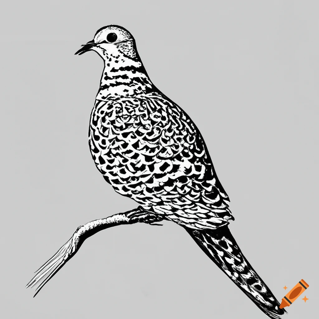 Coloring pages mandala bird image spotted dove white background black and white on