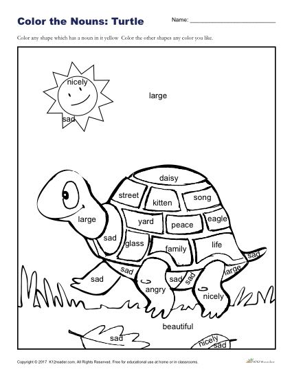 Color the turtle printable k