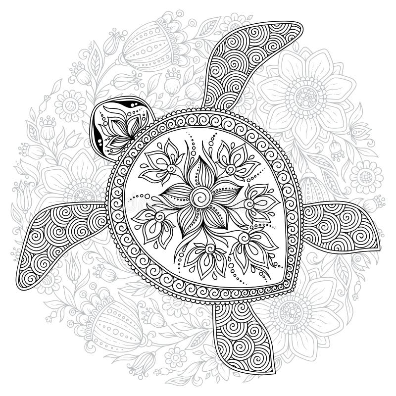 Adult coloring book sea turtle stock illustrations â adult coloring book sea turtle stock illustrations vectors clipart