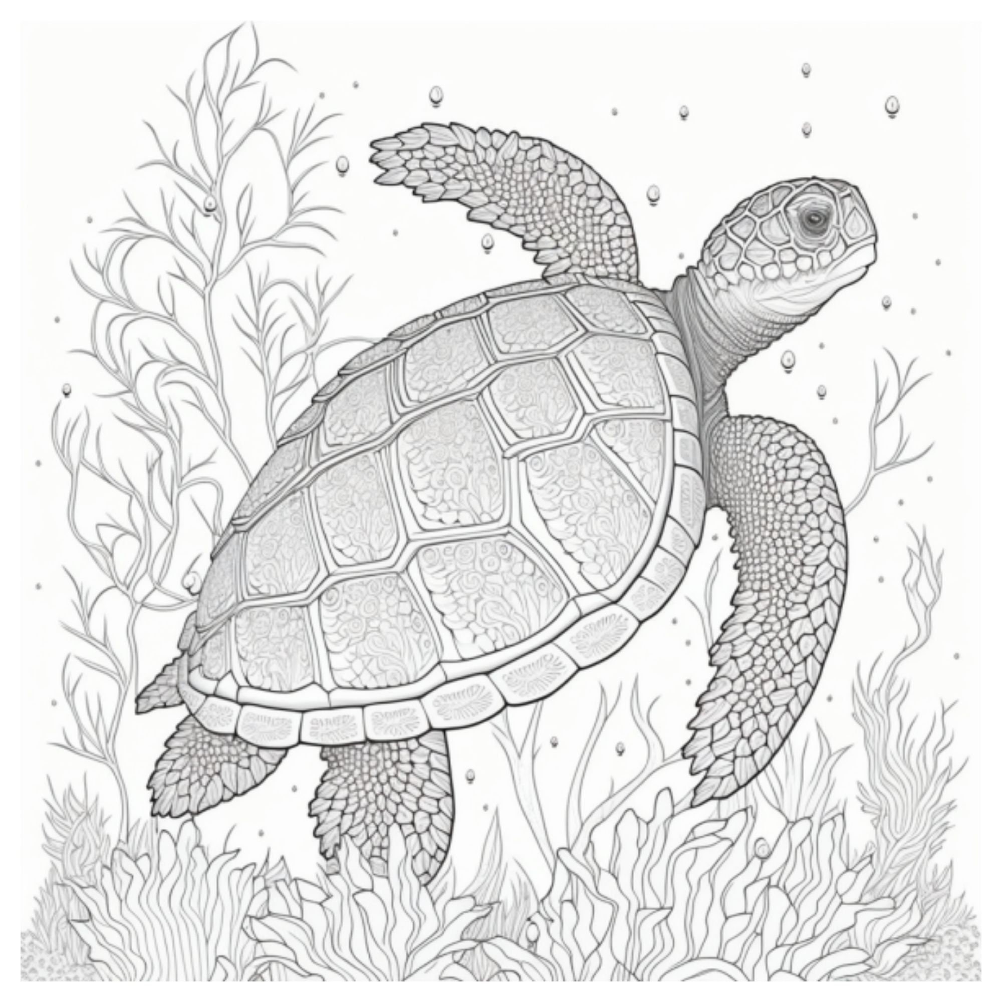 Turtle coloring pages for adults instant download