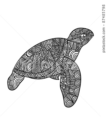 Turtle mandala coloring pages for adults