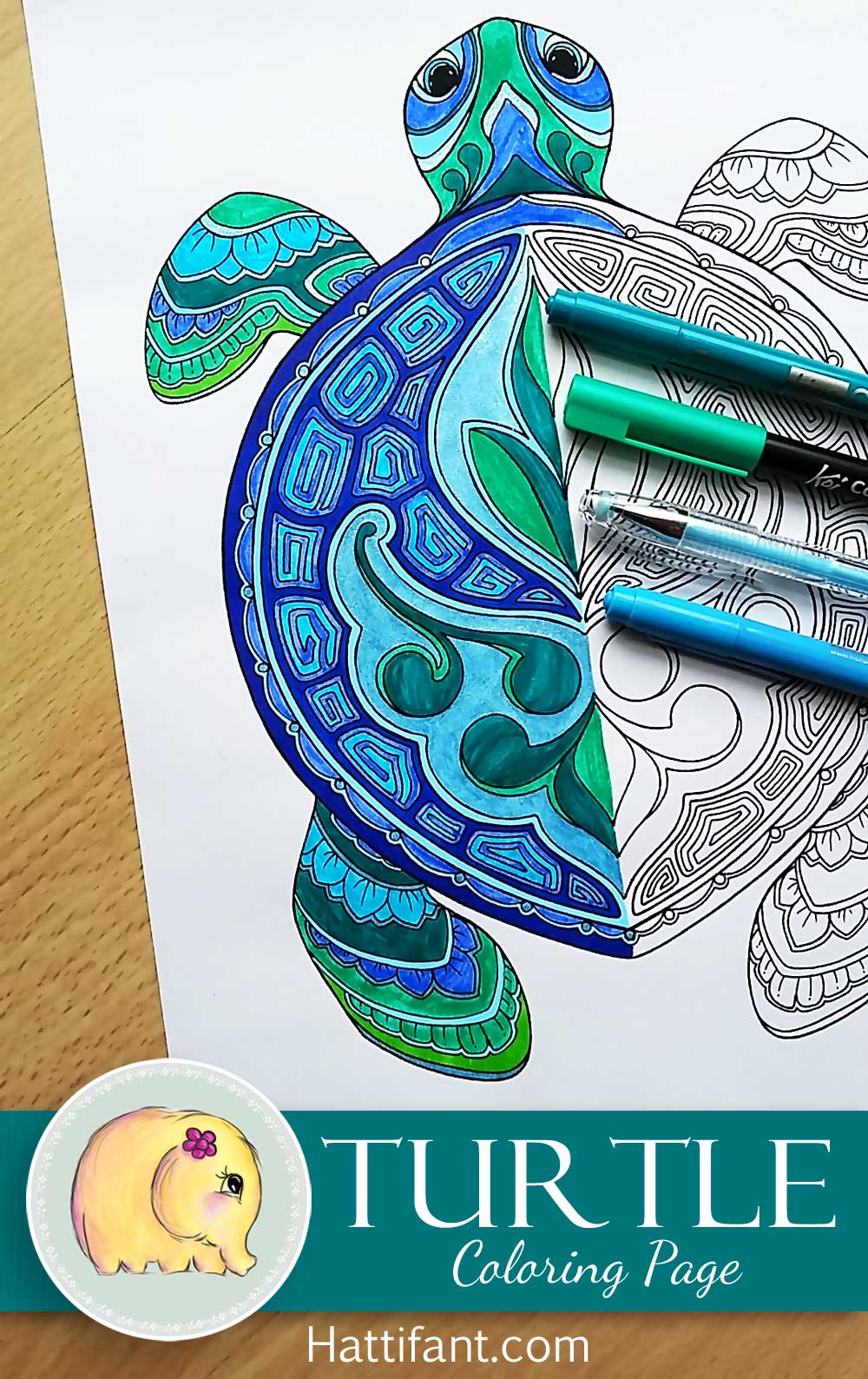 S turtle coloring page