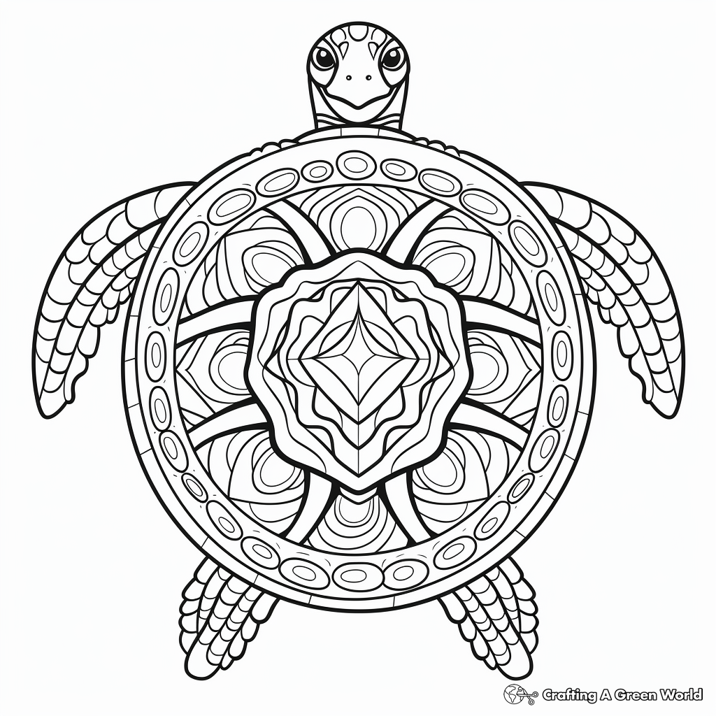 Turtle mandala coloring pages