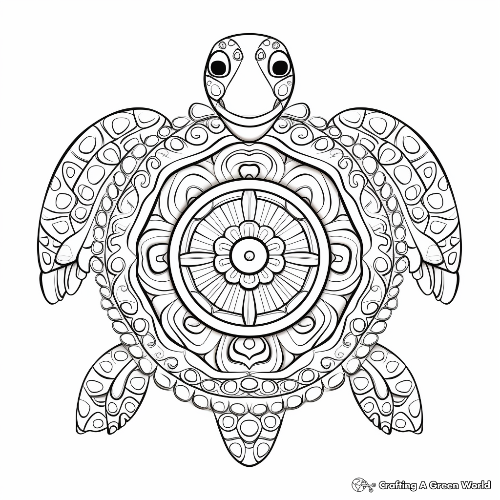 Turtle mandala coloring pages