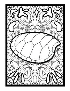 Turtles mindfulness mandala coloring pages animals printable coloring pdf