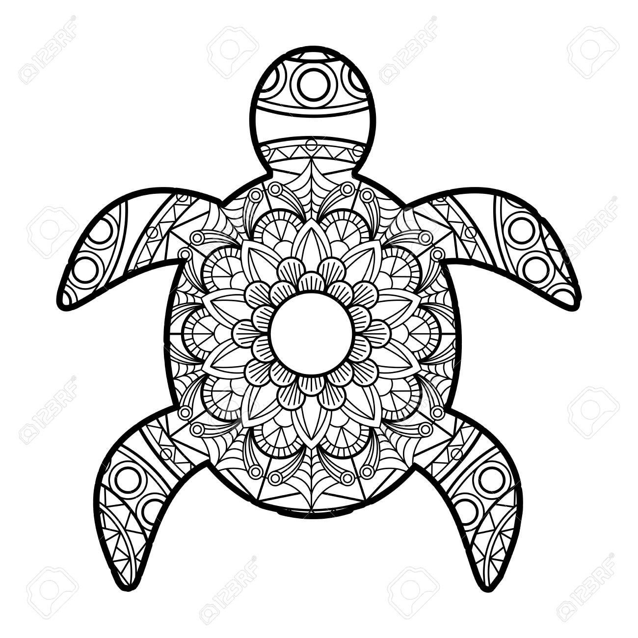 Turtle mandalas vector for coloring book illustration royalty free svg cliparts vectors and stock illustration image