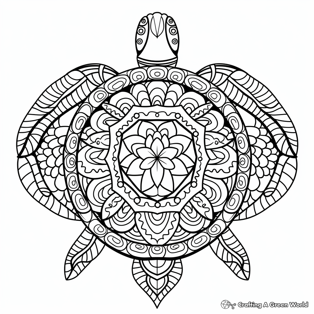 Turtle mandala coloring pages