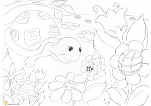 S turtle coloring page