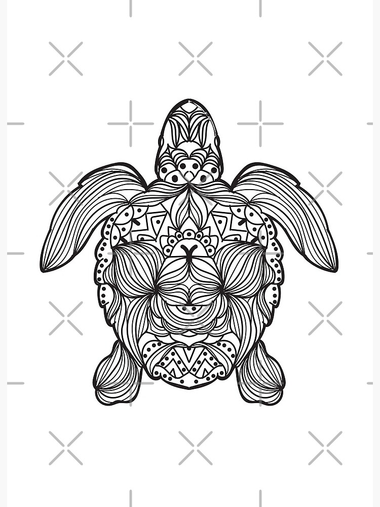 Turtle mandala art board print for sale by coolskin