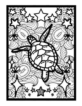 Turtles mindfulness mandala coloring pages animals printable coloring pdf