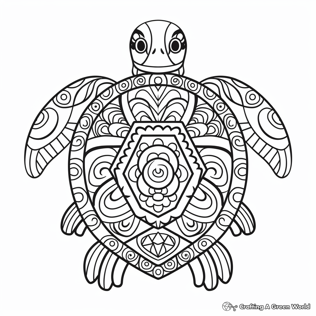 Turtle mandala coloring pages