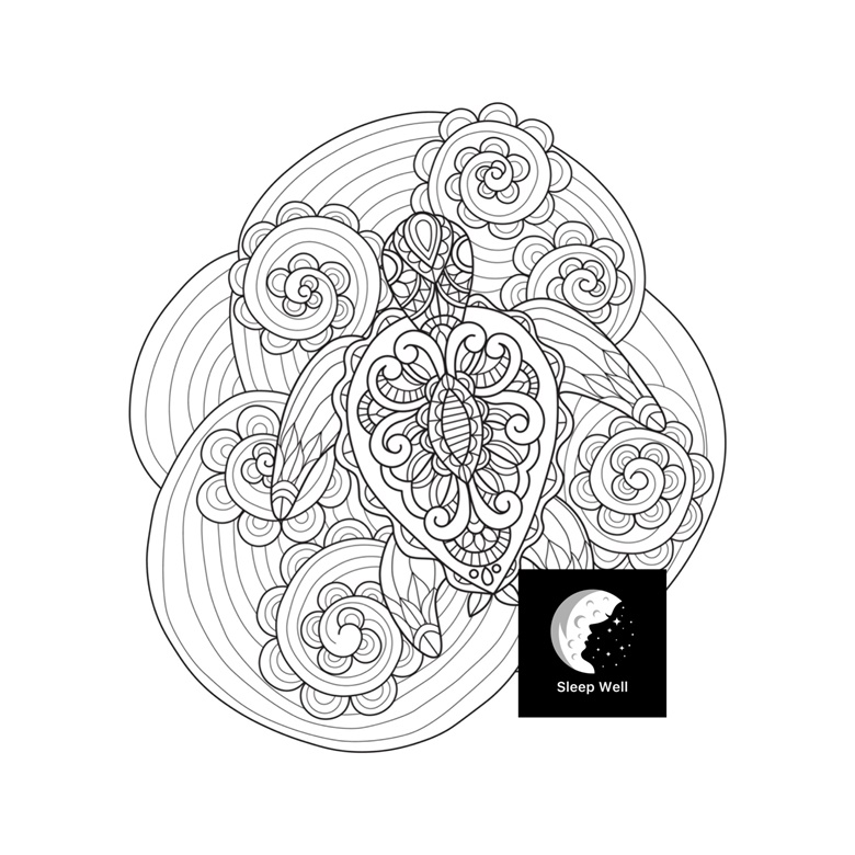 Turtle mandala coloring page