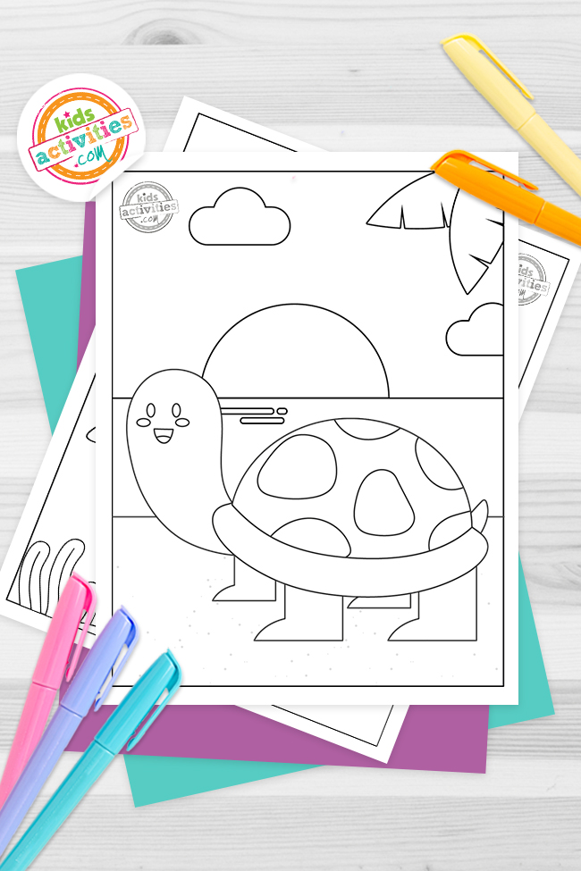 Cute turtle coloring pages