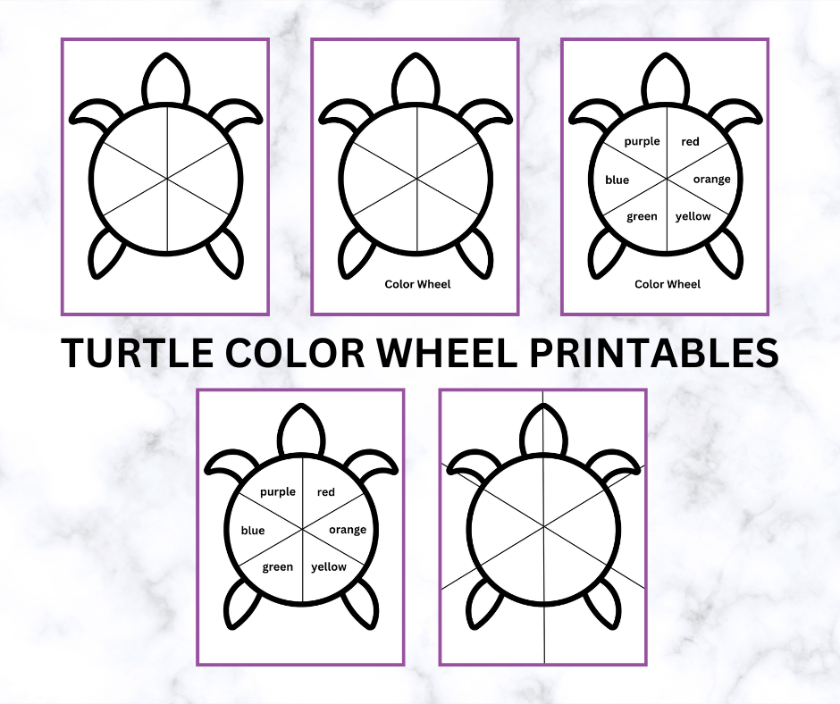 Turtle color wheel printable â messy little monster shop