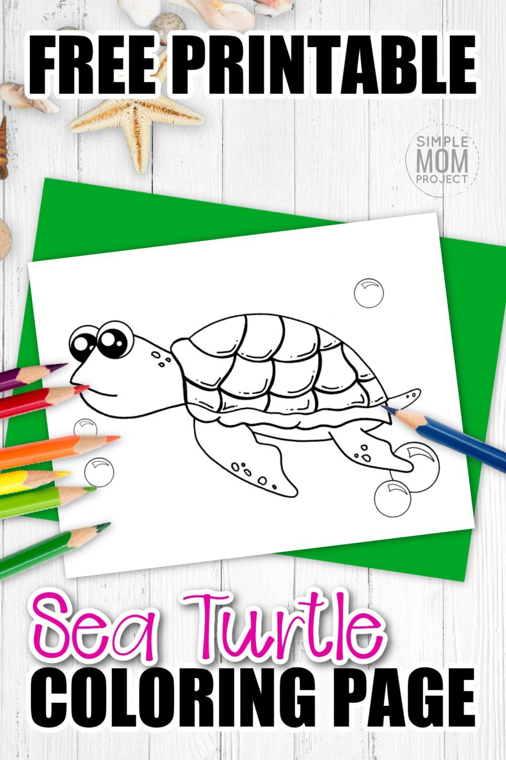 Free printable turtle coloring page â simple mom project