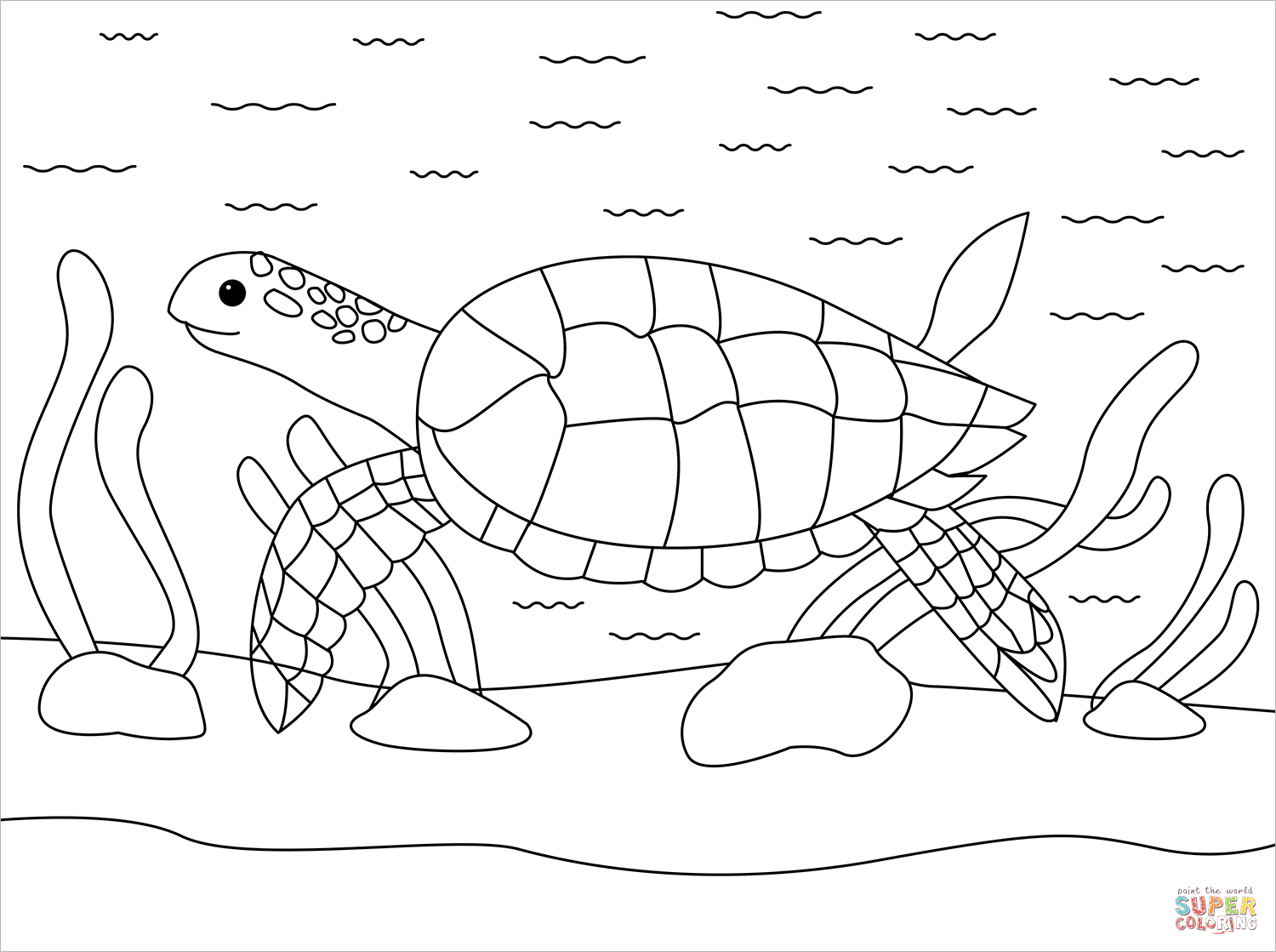 Turtle coloring page free printable coloring pages