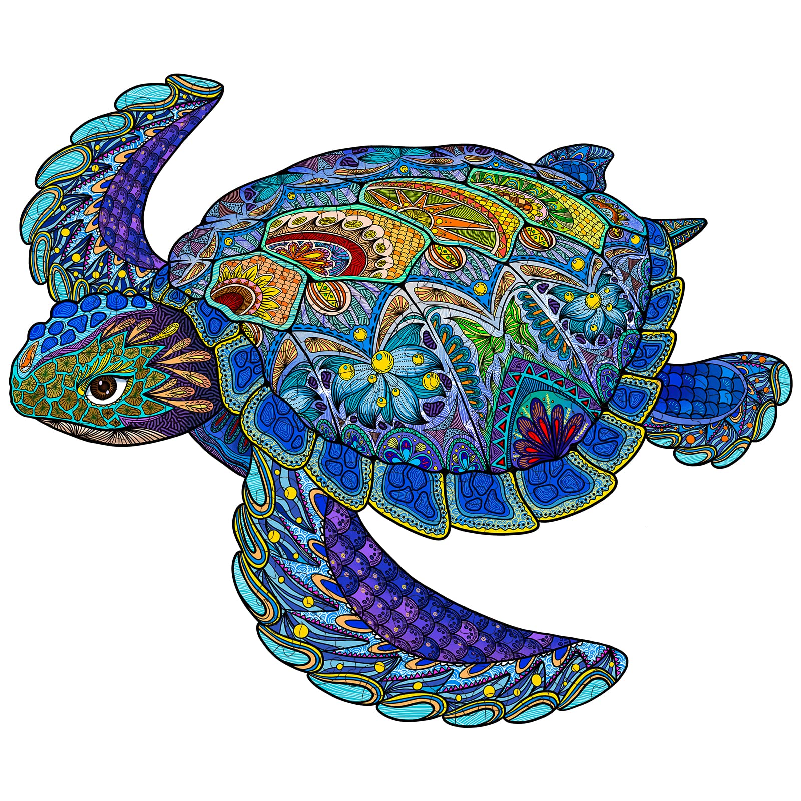 Wooden puzzle for adults aagood sea turtle wooden puzzles jigsaw unique animal shaped pieces longevity sea turtle puzzle best gift for adults kids toddlers pcs ã inches medium toys