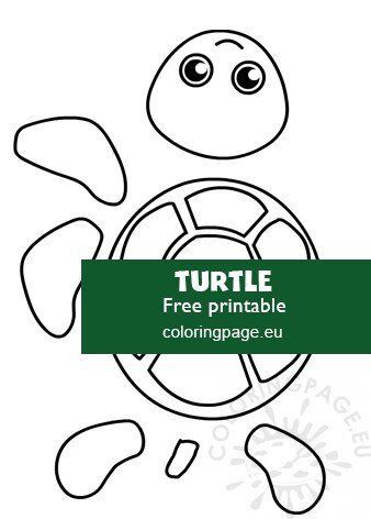 Turtle craft template coloring page