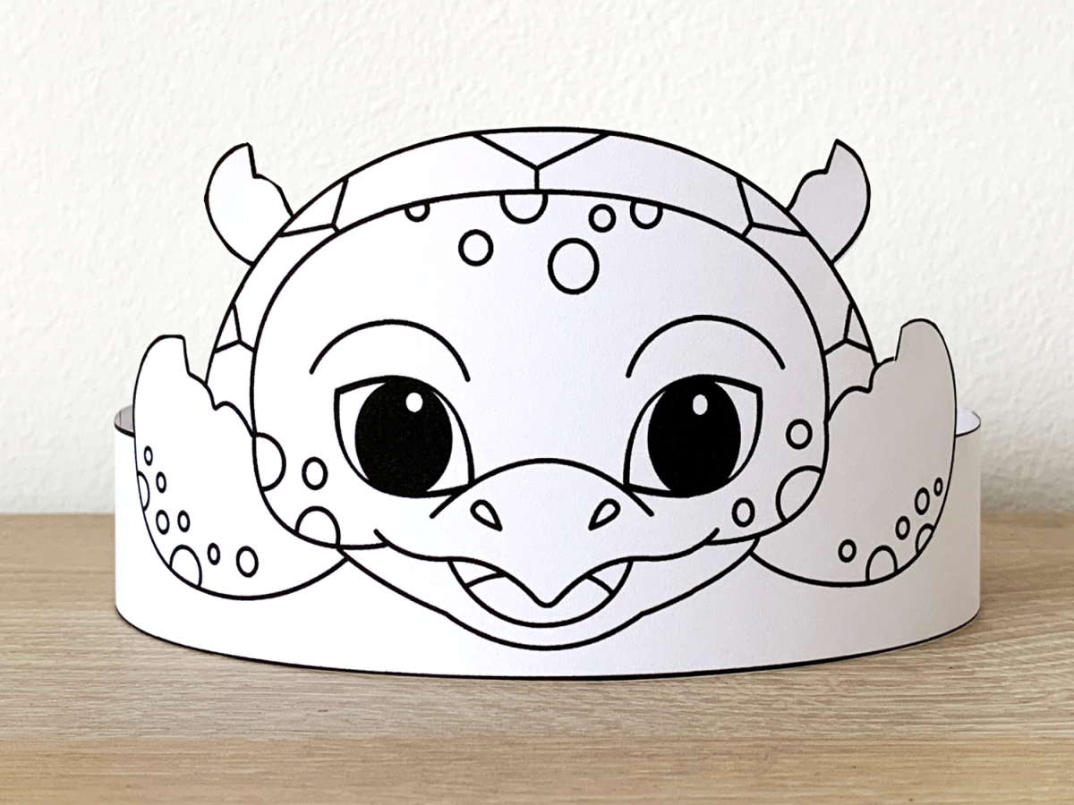 Sea turtle paper crown printable ocean sea animal coloring craft made by teachers