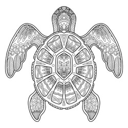 Adult turtle coloring pages vector images over