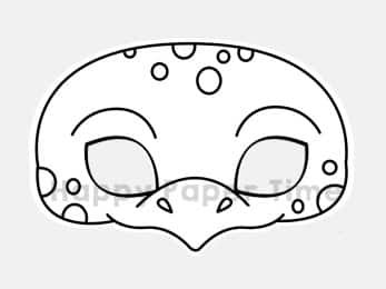 Turtle mask paper coloring printable