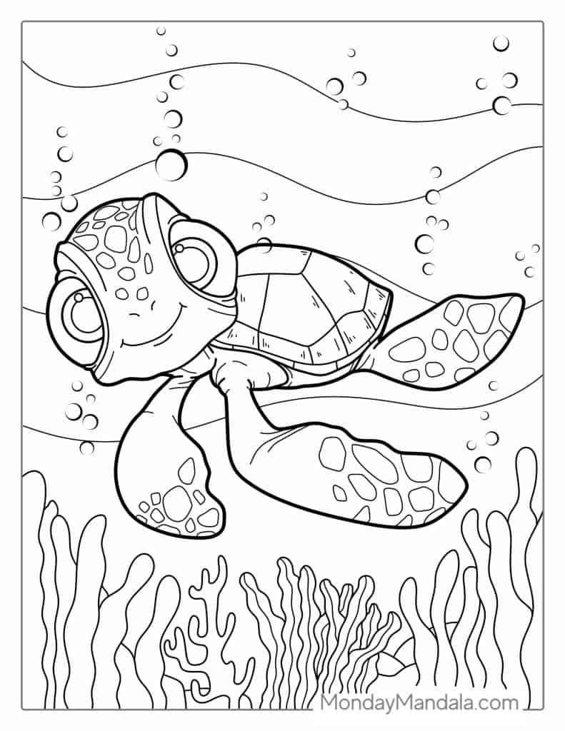 Turtle coloring pages free pdf printables