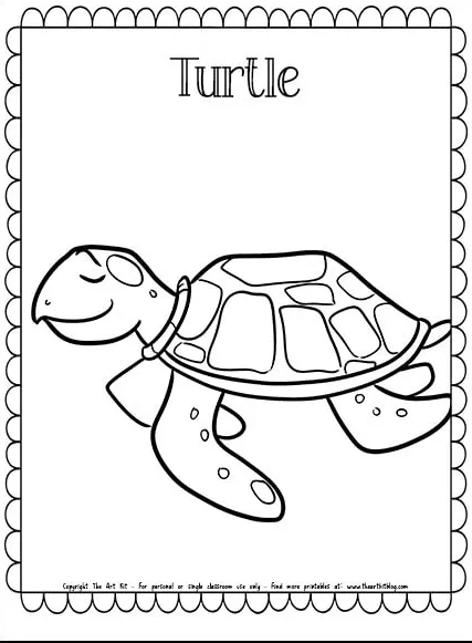 Turtle coloring page free homeschool deals