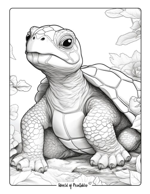 Turtle coloring pages for kids adults