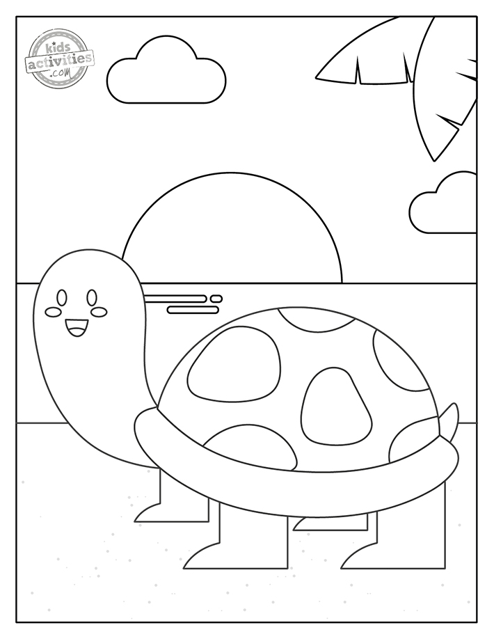 Cute turtle coloring pages