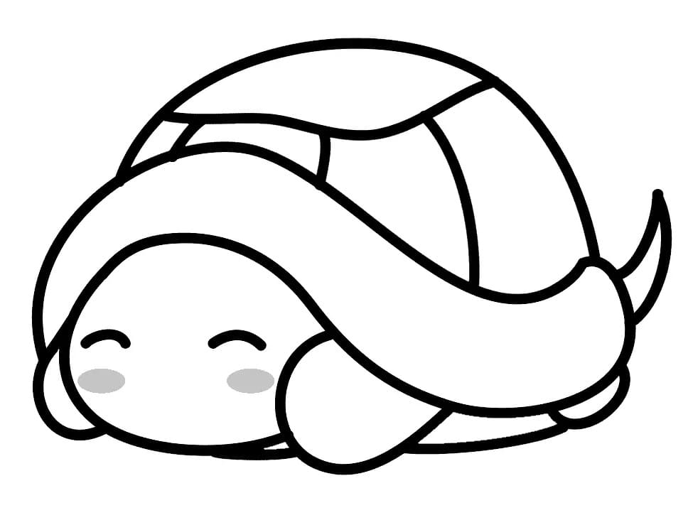 Cute little turtle coloring page