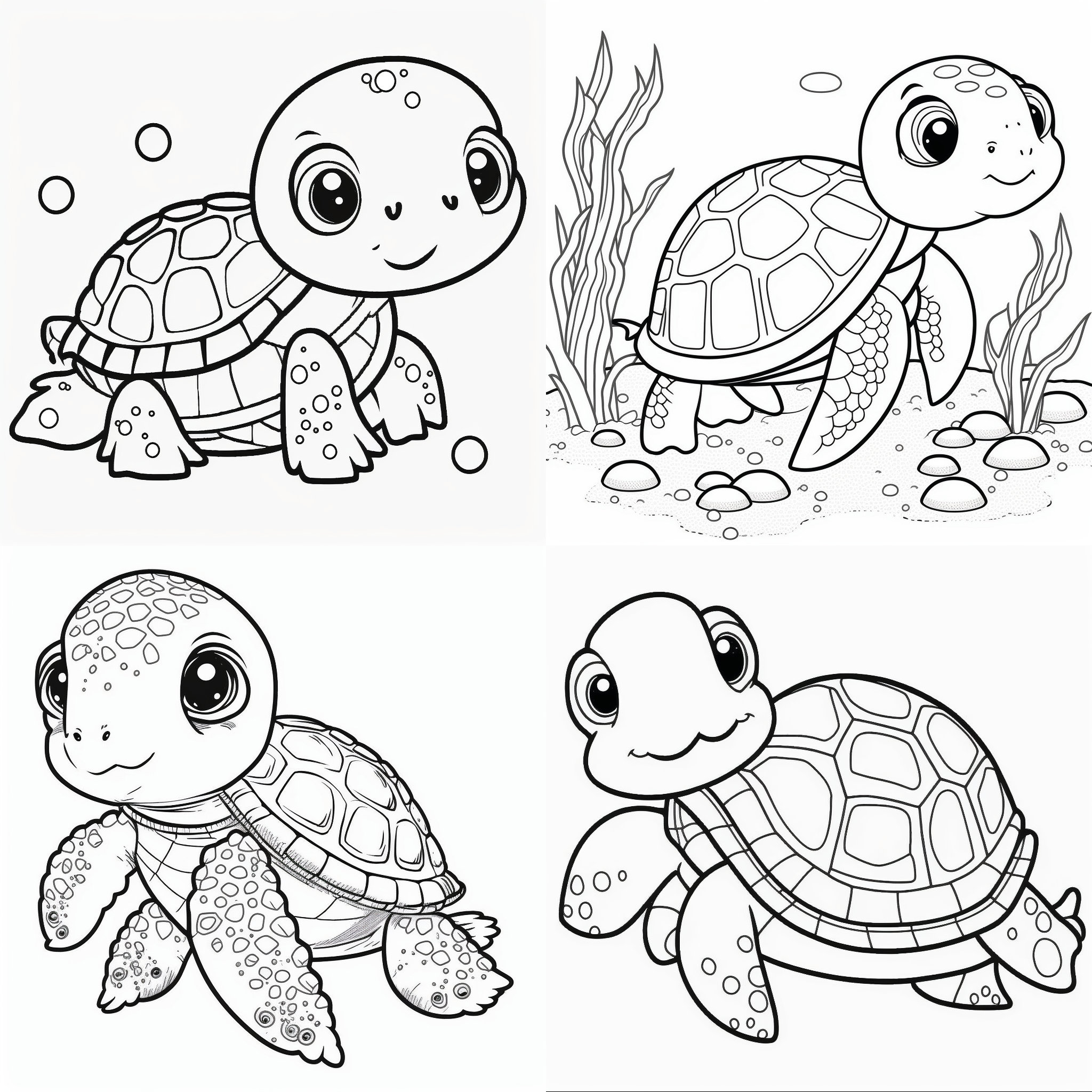 Turtle collection page coloring pages printable variety coloring pages for kids boys girls adults instant download