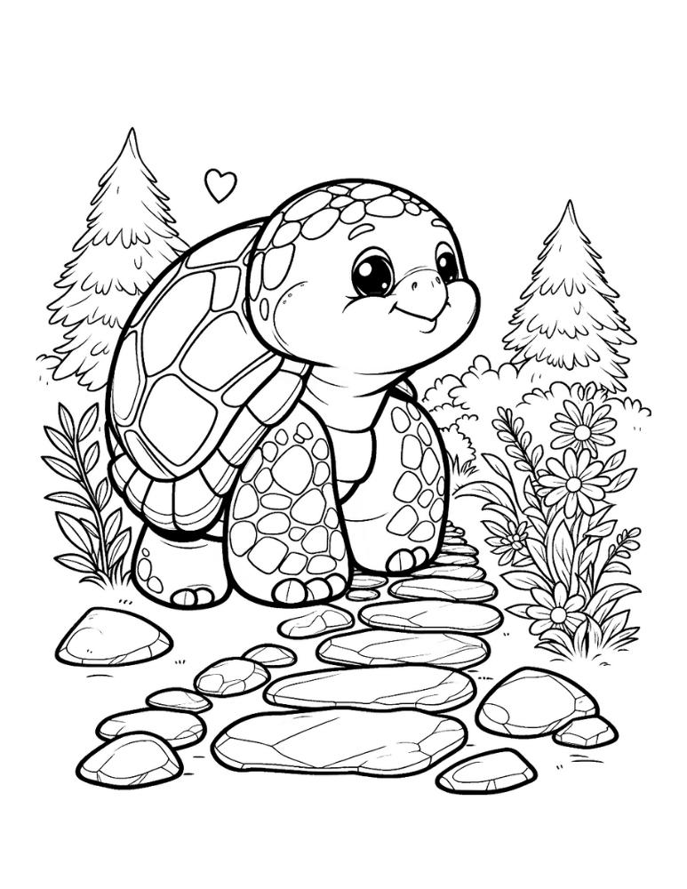 Free printable turtle coloring pages