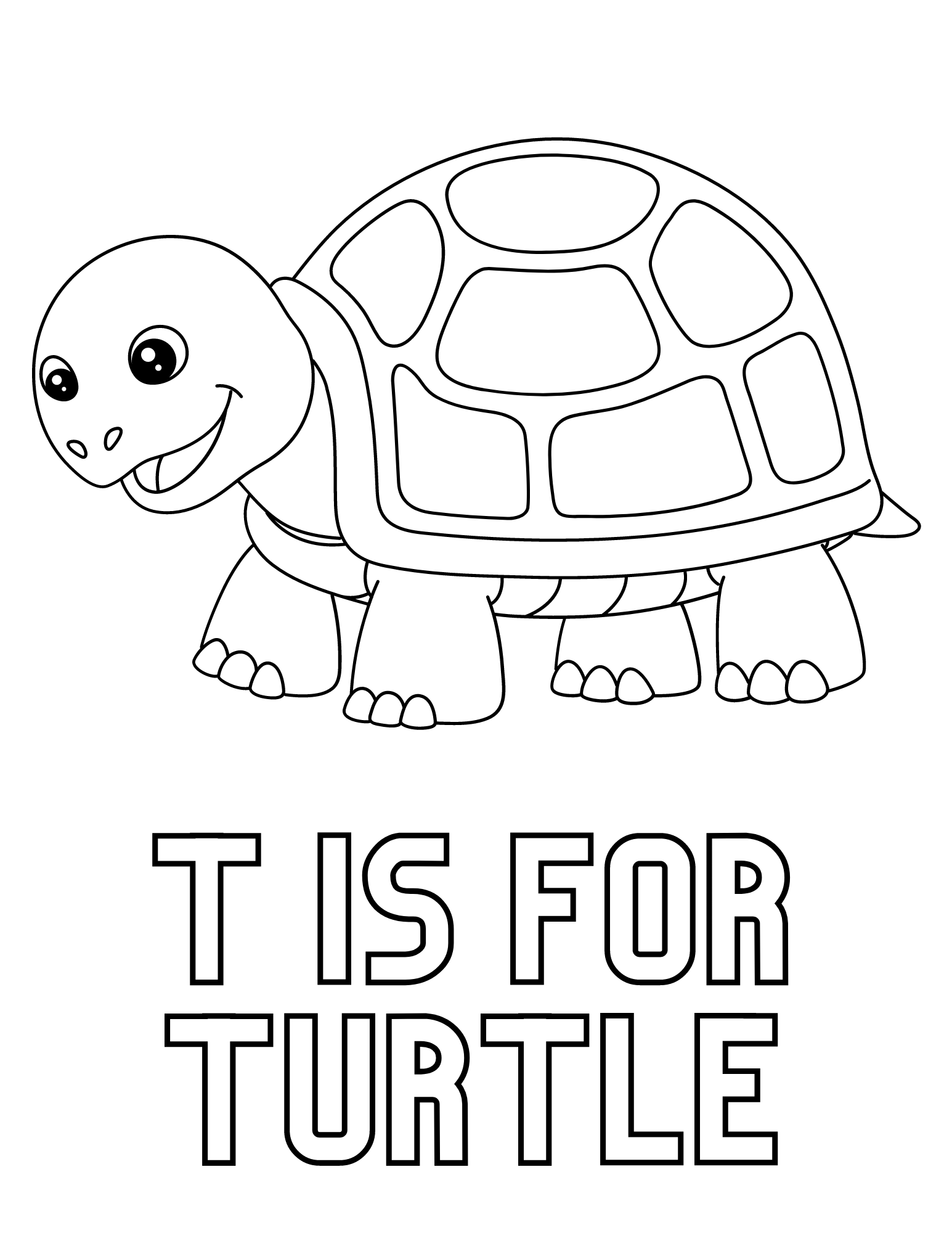 Cute turtle coloring pages