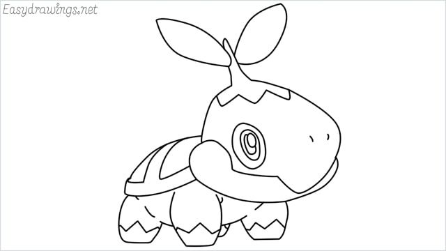 How to draw turtwig step by step