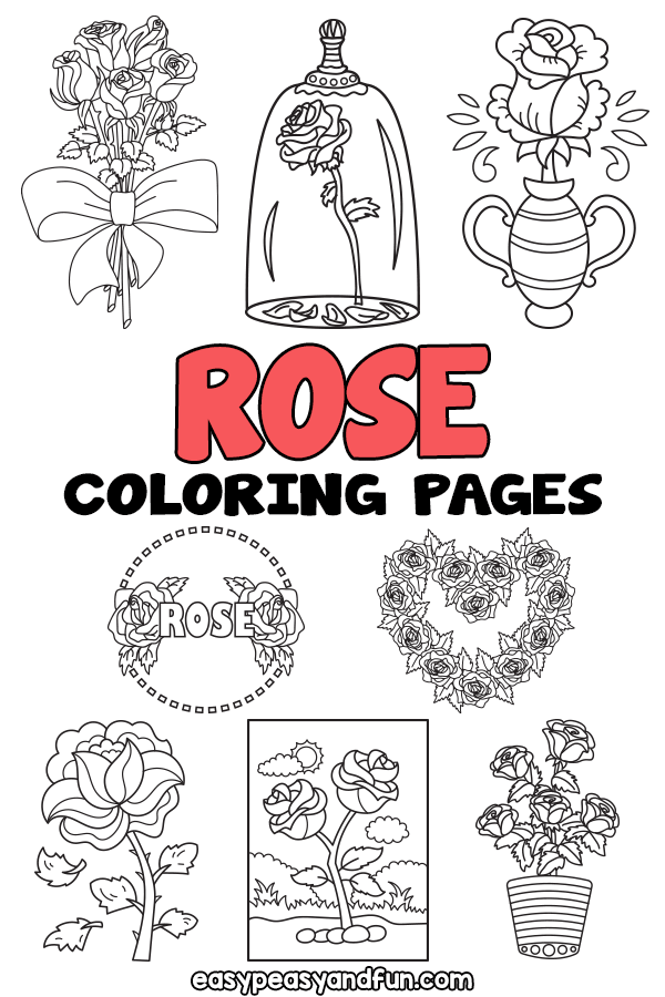 Printable rose coloring pages