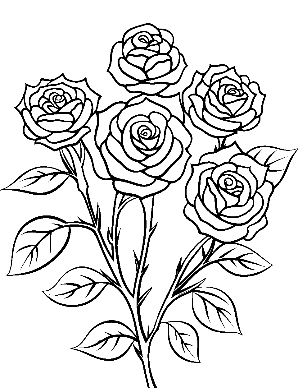 Rose coloring pages free printable sheets