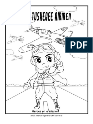 Tuskegee airman coloring page pdf