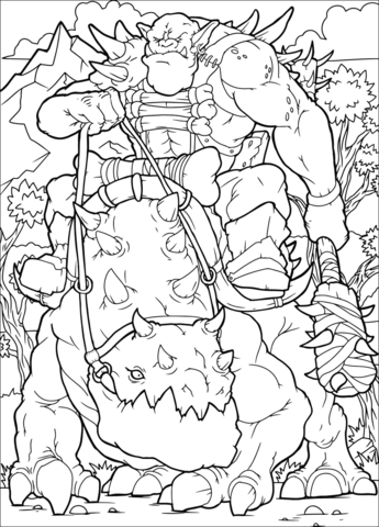 Orc raider coloring page free printable coloring pages