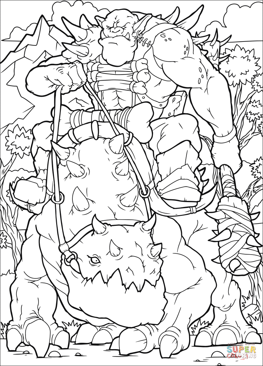 Orc raider coloring page free printable coloring pages