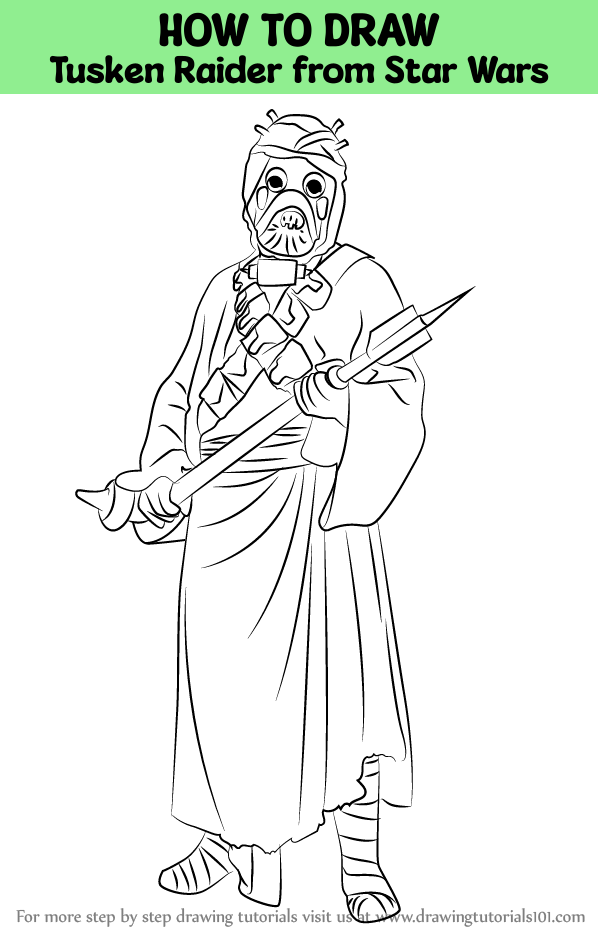 How to draw tusken raider from star wars star wars step by step