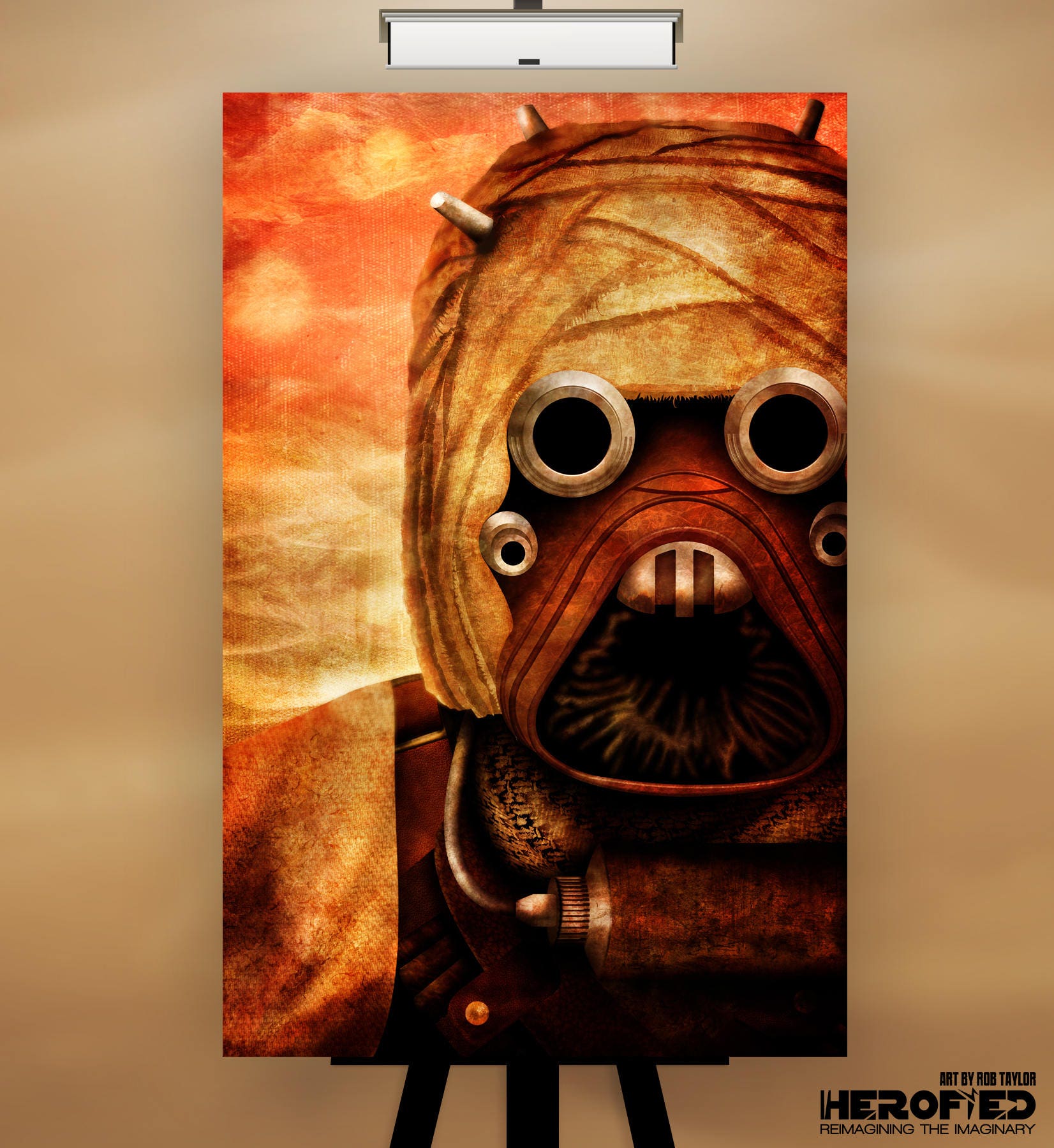 Star wars tusken raider art print by herofied a new hope the mandalorian sand people tatooine options include metal canvas acrylic