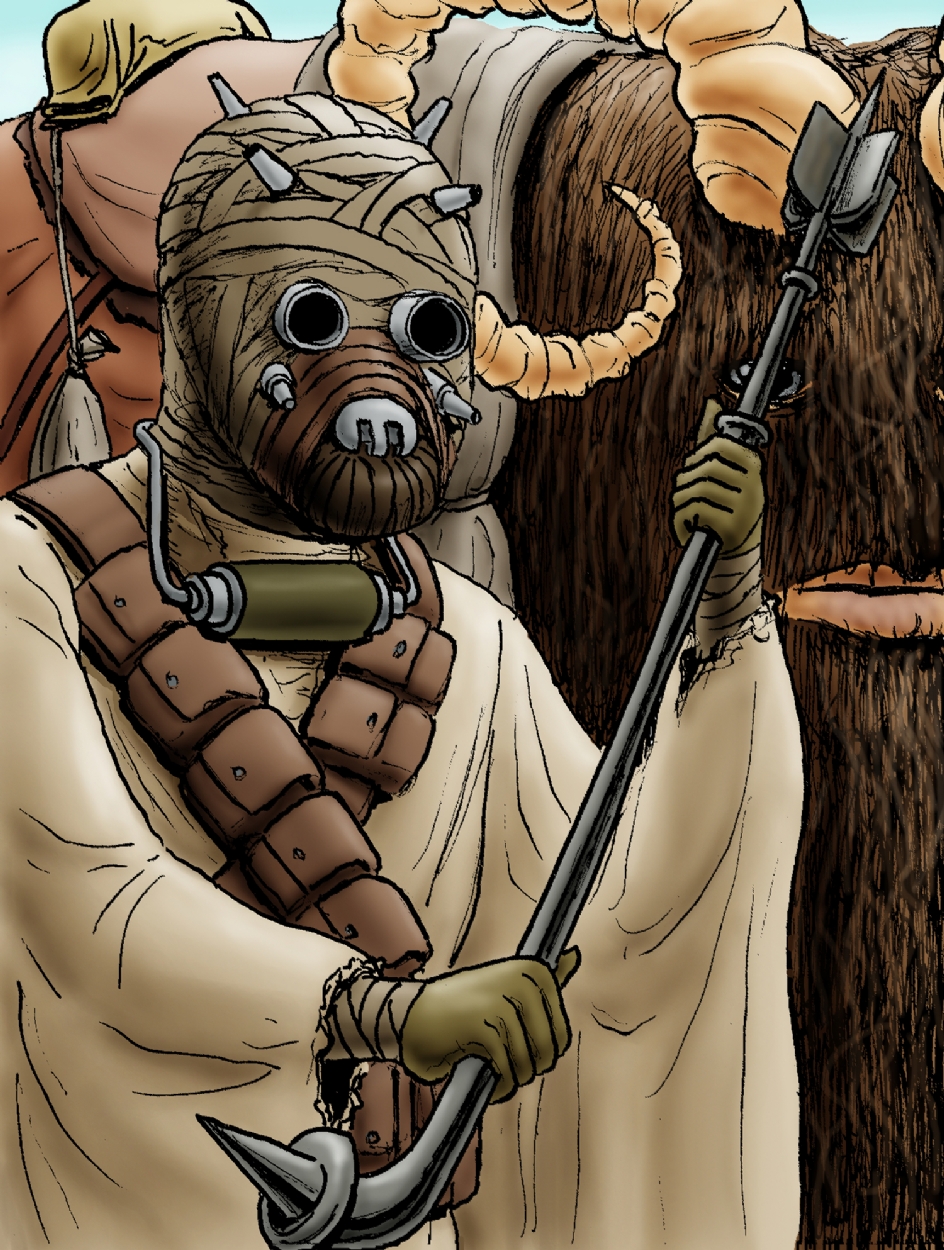 Tusken raider in robert bakers star wars cards