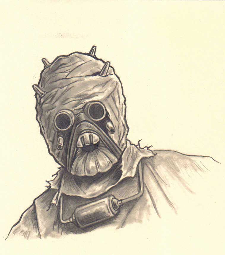 Tusken raider sketch by freakcastle on