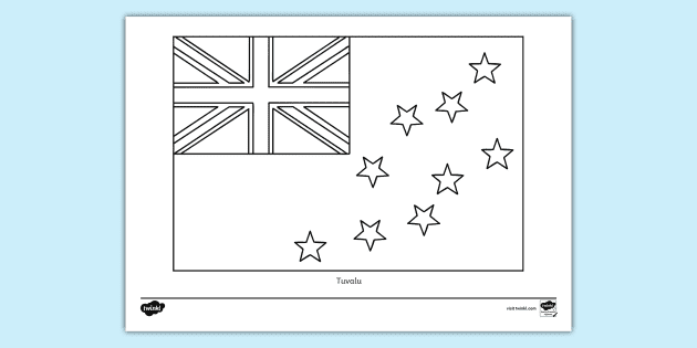 Tuvalu flag louring sheet teacher made