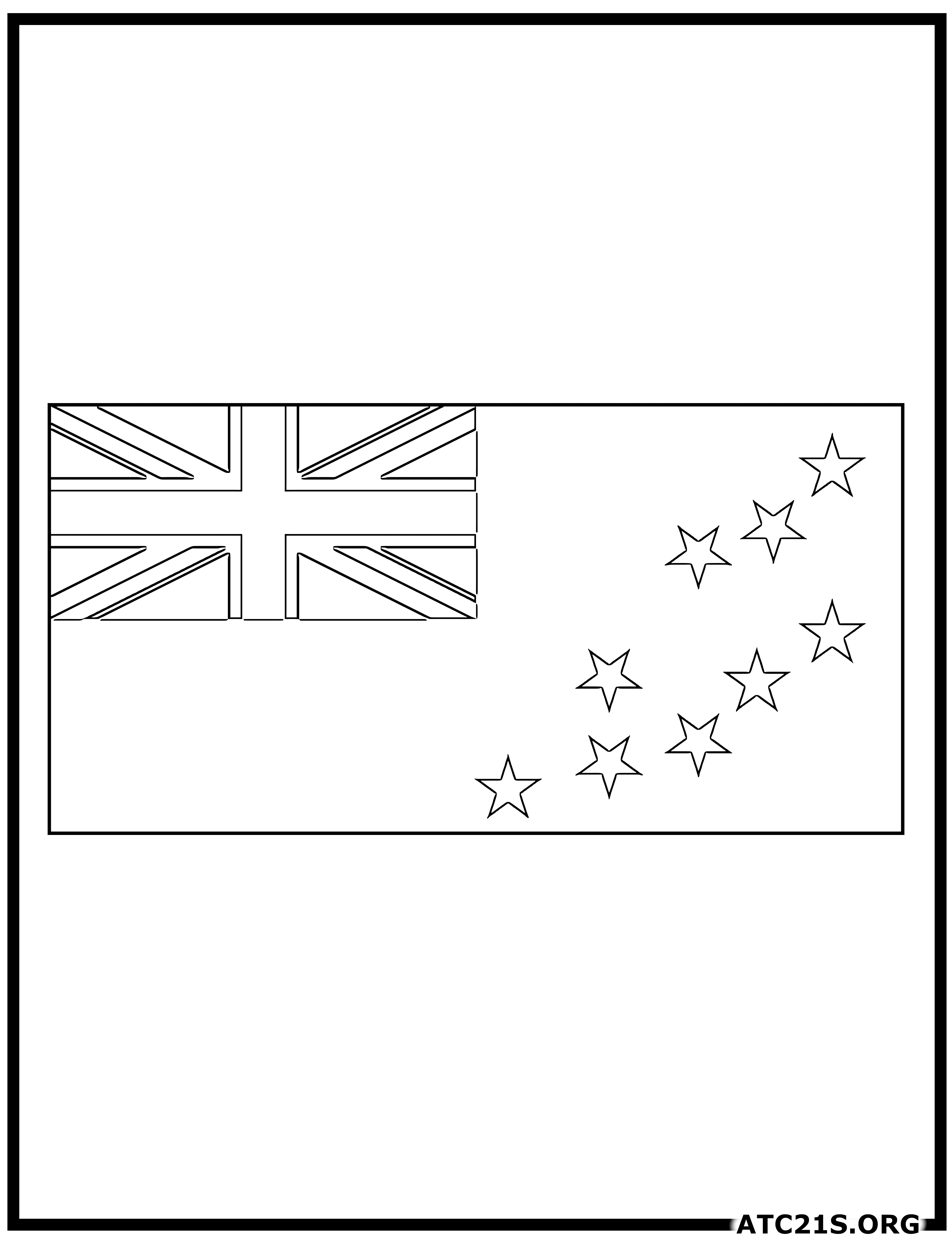 Tuvalu flag coloring page
