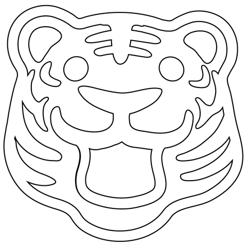 Tiger face emoji coloring page free printable coloring pages