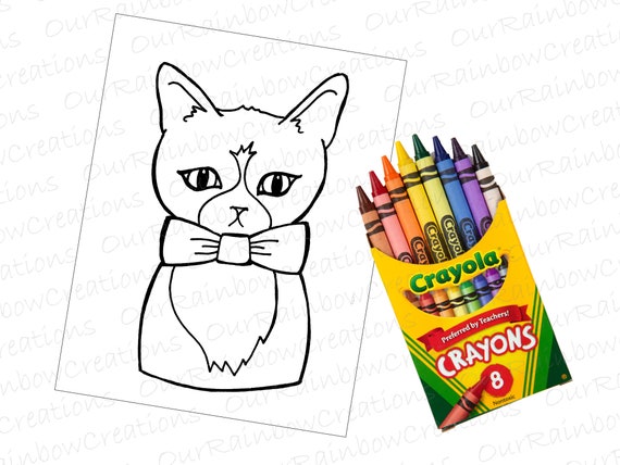 Tuxedo cat coloring page instant download printable