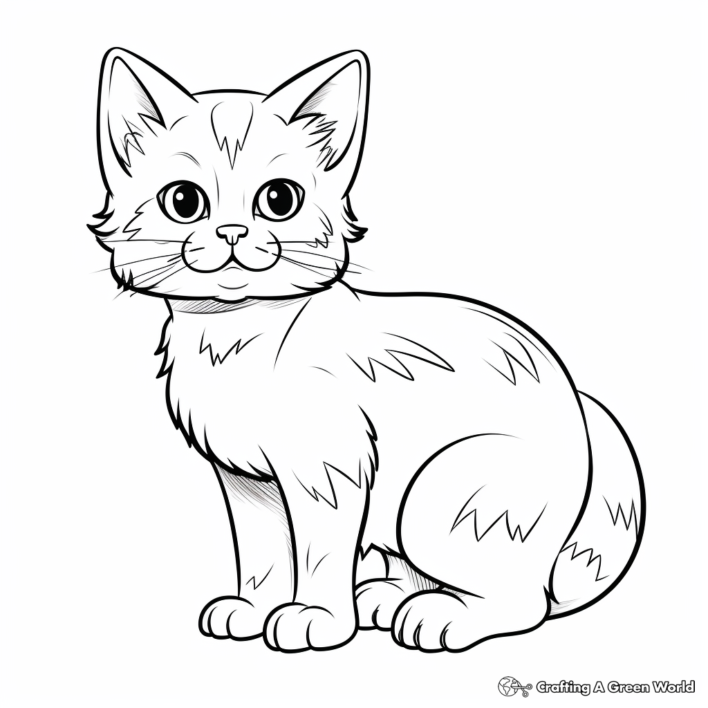 Hard cat coloring pages