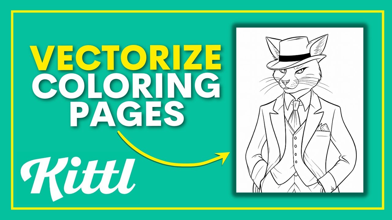 Vectorize midjourney coloring pages with kittl